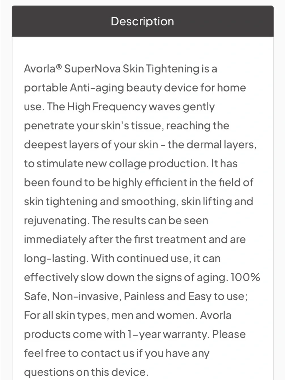 AVORLA RF Beauty Instrument - White and Black